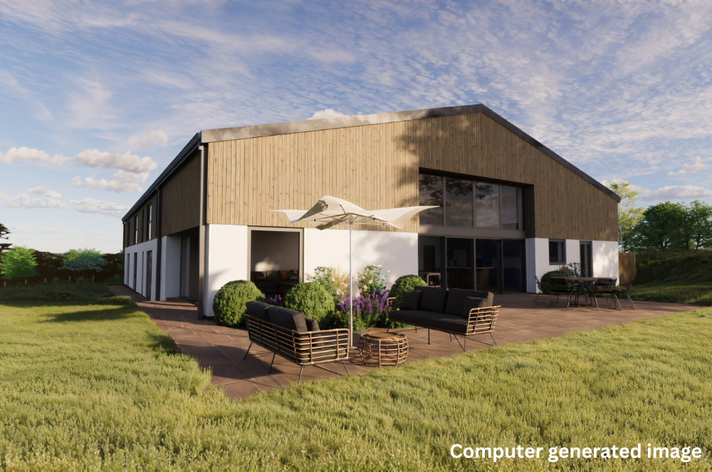 Vernacular Homes - computer generated image of the exterior of a barn conversion in East Kent