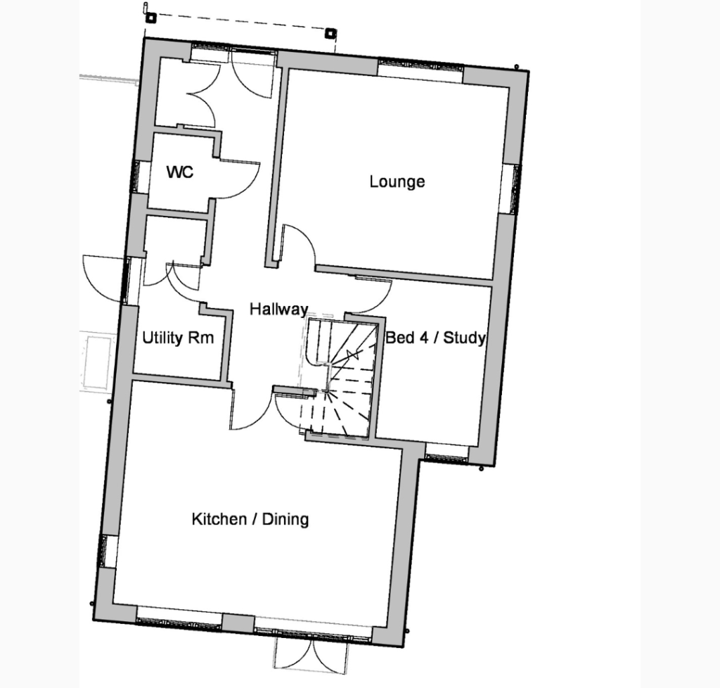 Ground floor plans of Vernacular Homes new build 3 bedroom detached home